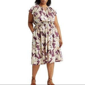 CHAPS Fit & Flare Midi Floral Dress w/ POCKETS 💜